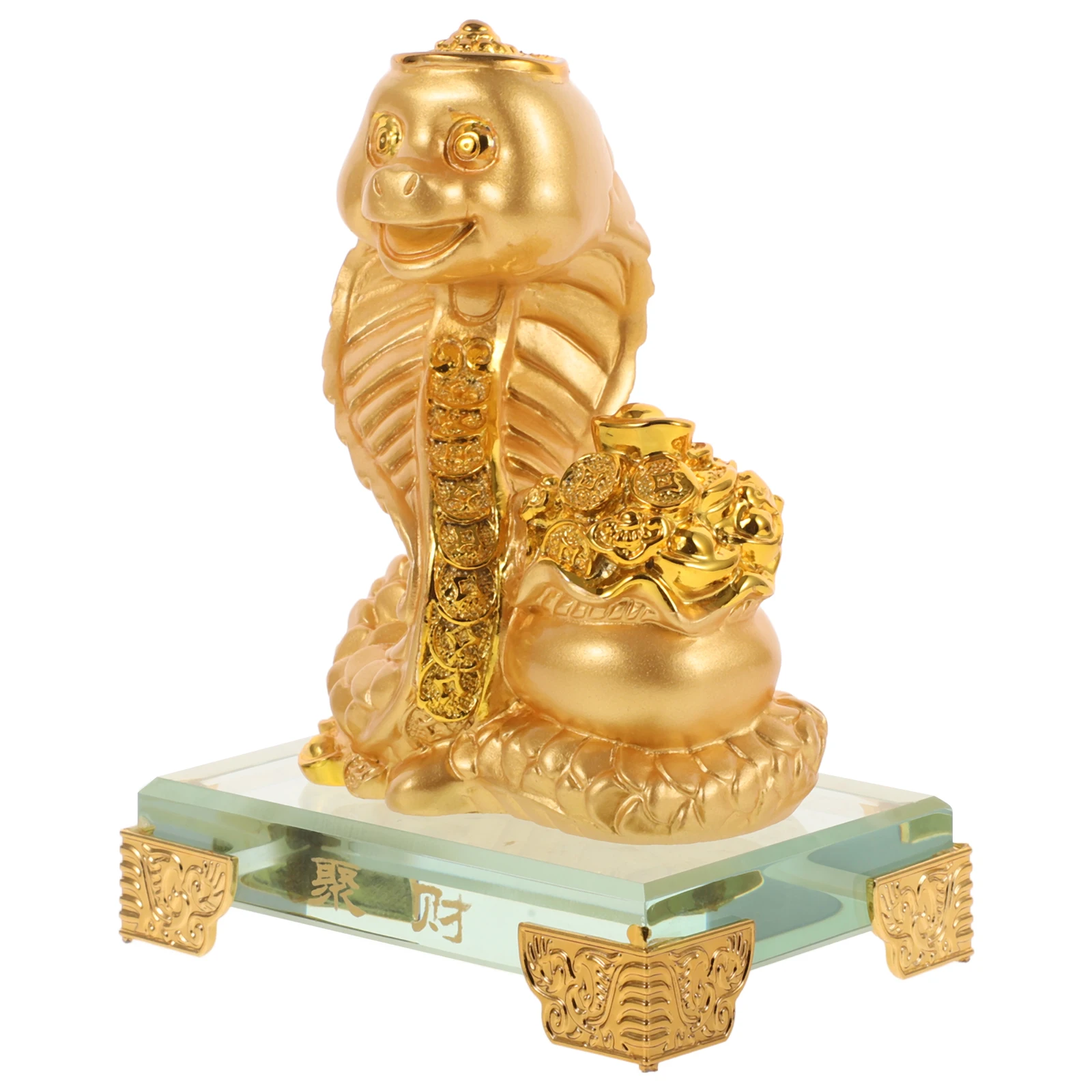 

Alloy Statue Zodiac Snake Decor Desktop Snake Shaped Chic Indoor Tabletop Decor Fine Craftsmanship Stable Novelty