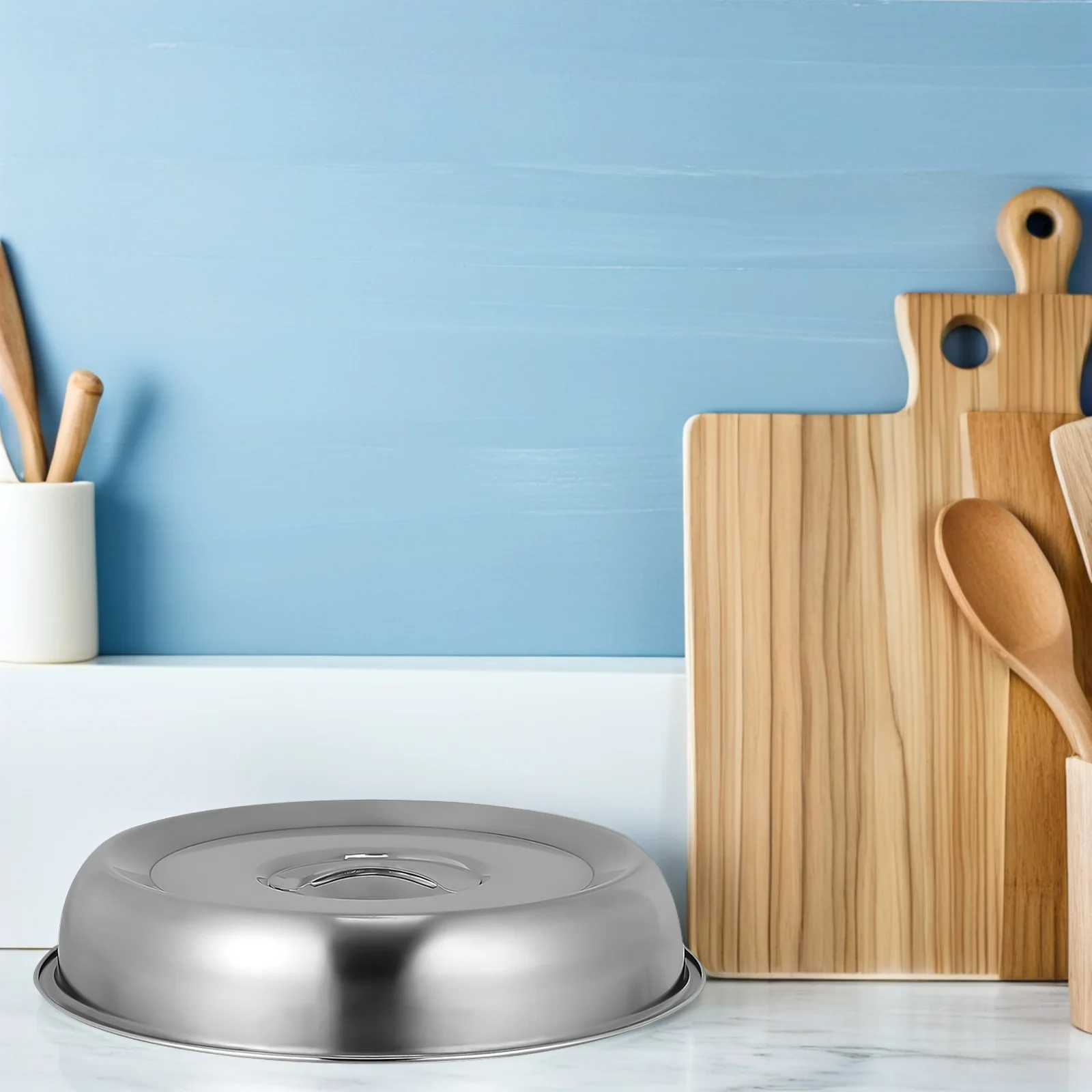 

2Pcs Stainless Steel Food Covers Heat Resistant Round Dome Steak Covers for Indoor Outdoor Cooking Kitchen Tool Protective Hood