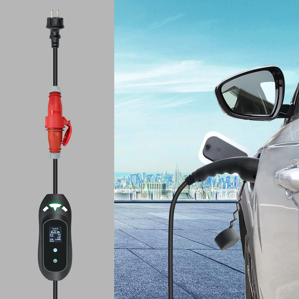 32A 7.2KW Cee Blue To Cee Red EV Charger,Cee Red To Schuko With Cable 0.3M Charging For Electric vehicle