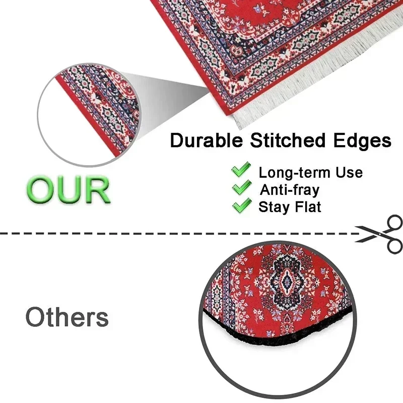 PC Mouse Pad Persian Mini Woven Rug Mat Mousepad Retro Style Carpet Pattern Cup laptop with Home Office Table Decor Craft Mats