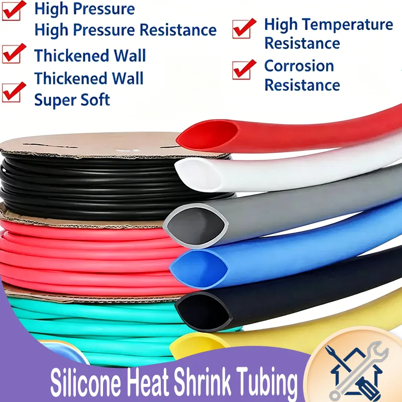 1:1.7 Silicone Heat Shrink Tube ID0.8-30mm,Flexible Heat Shrink Sleeve for DIY Electrical Wiring Cable Insulation Wire Protector