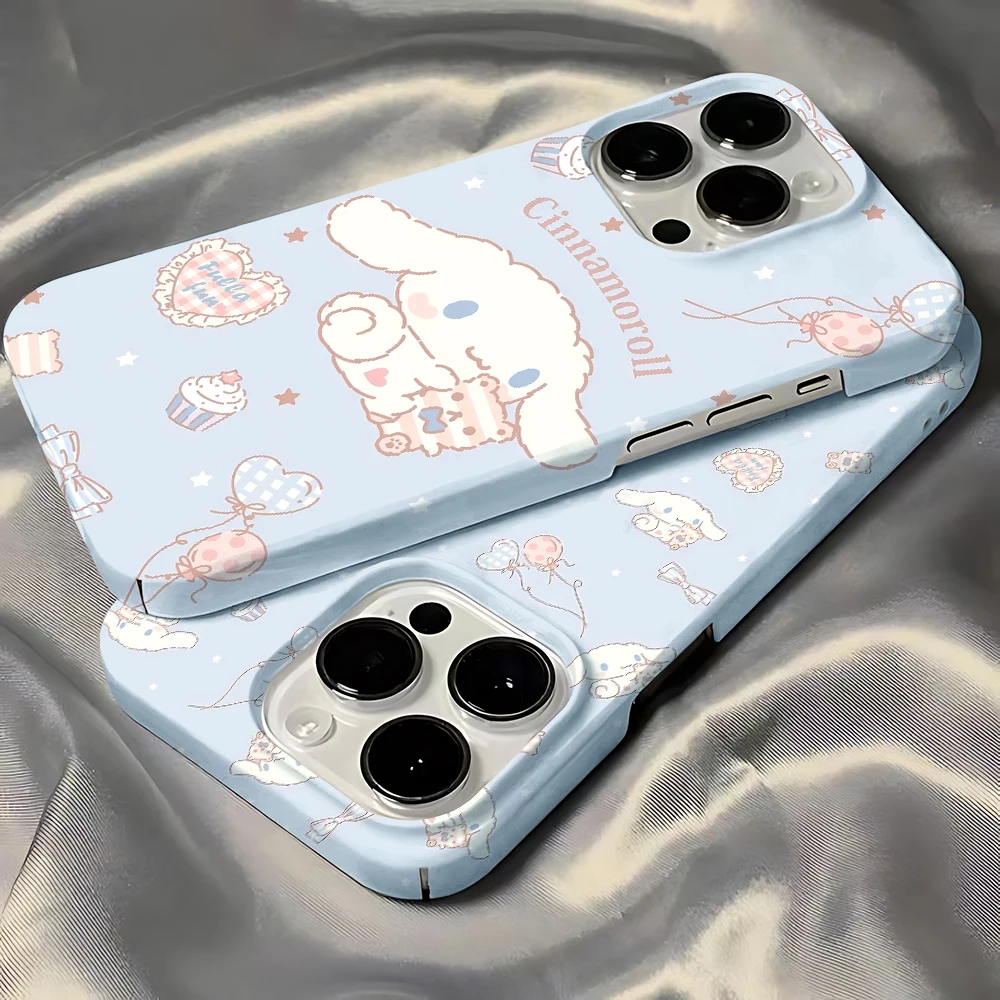 

Cartoon Love Cinnamoroll Phone Case for iPhone 16 15 14 13 12 11 Pro Max XS XR XSMax 6 7 8 Plus Glossy HD Hard PC Cover