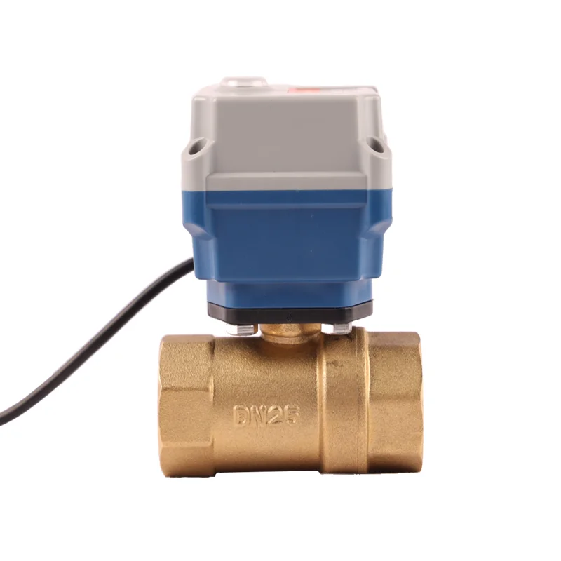 12V 24V DC Mini 2 Way Brass Smart Electric Water Control Flow True Union Rotary Actuator Ball Valve