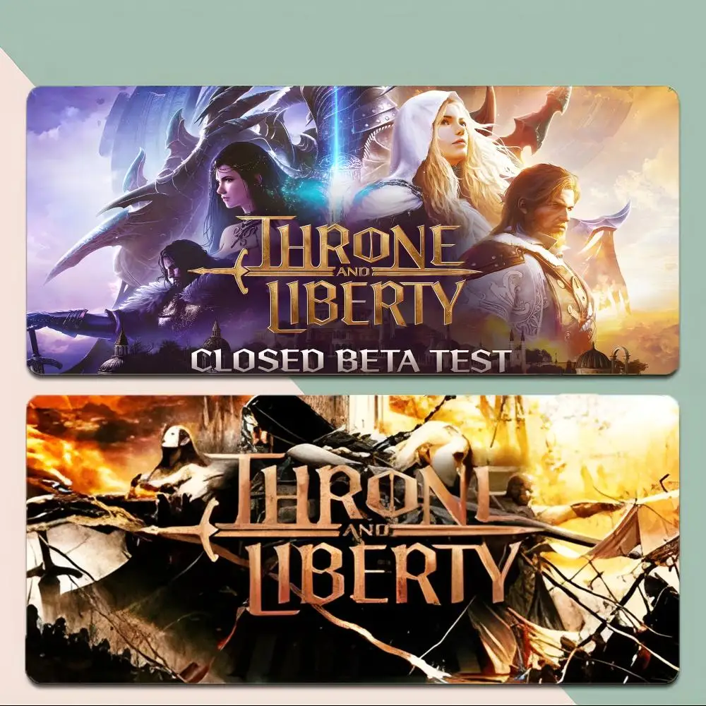 Cool Mmo Game T-Throne and Liberty Mouse Pad Thick Stitched Edge Gaming Mousepad Large Non-Slip Desk Mat