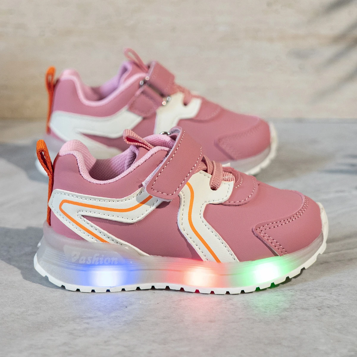 Kids'Casual Shoes PU Leather Led Light Fashion Autumn Shoes For Children Anti-slip Designer Breathable Red Pink Size 21-30