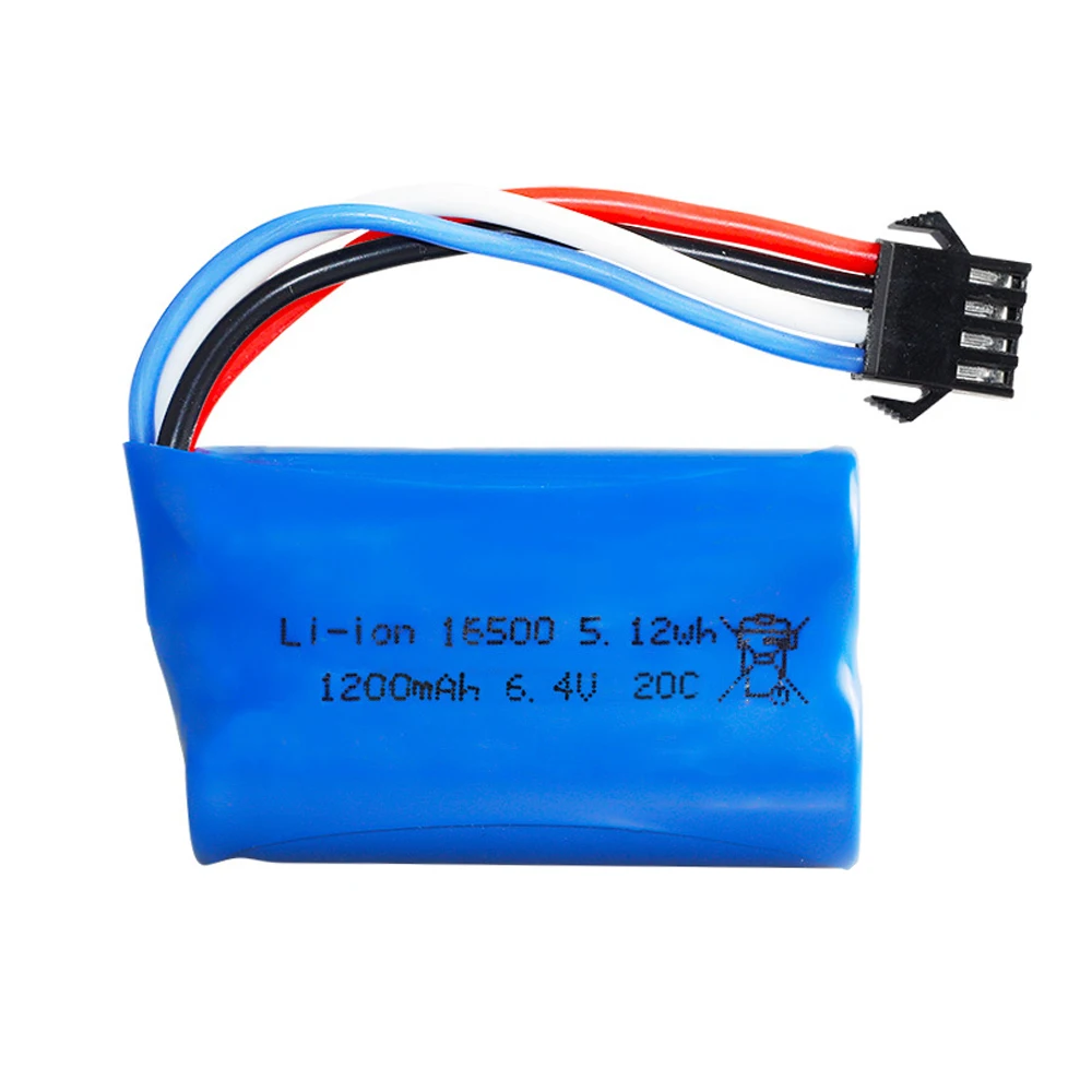 6.4V 1200mah 16500 Li-ion Battery for wltoys L959 18628 18629 18428 18429 Remote Control toys Car Boat Trucks Spare Parts