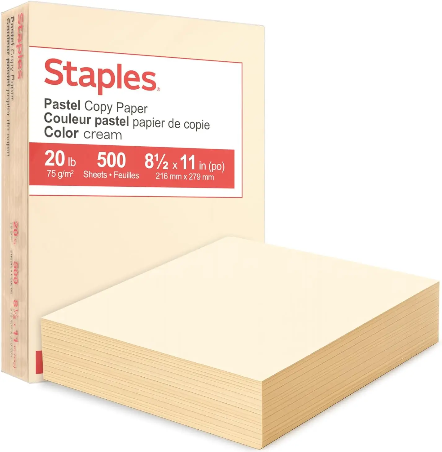 

Pastel Cream Recycled Copy Paper, 20 lb, 8.5x11, 500 Sheets, 30% Recycled, Multipurpose