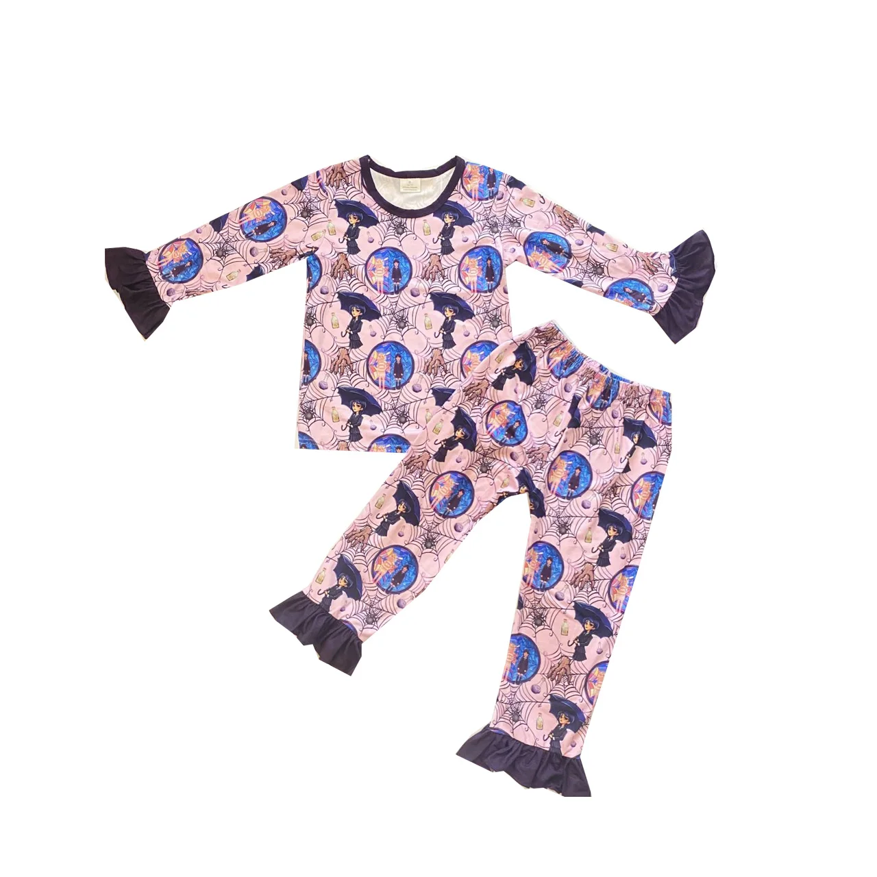 

Children's Boutique Clothing Fall Sleepwear Kids Wednesday Pajamas Outfit Wholesale Girls Sets