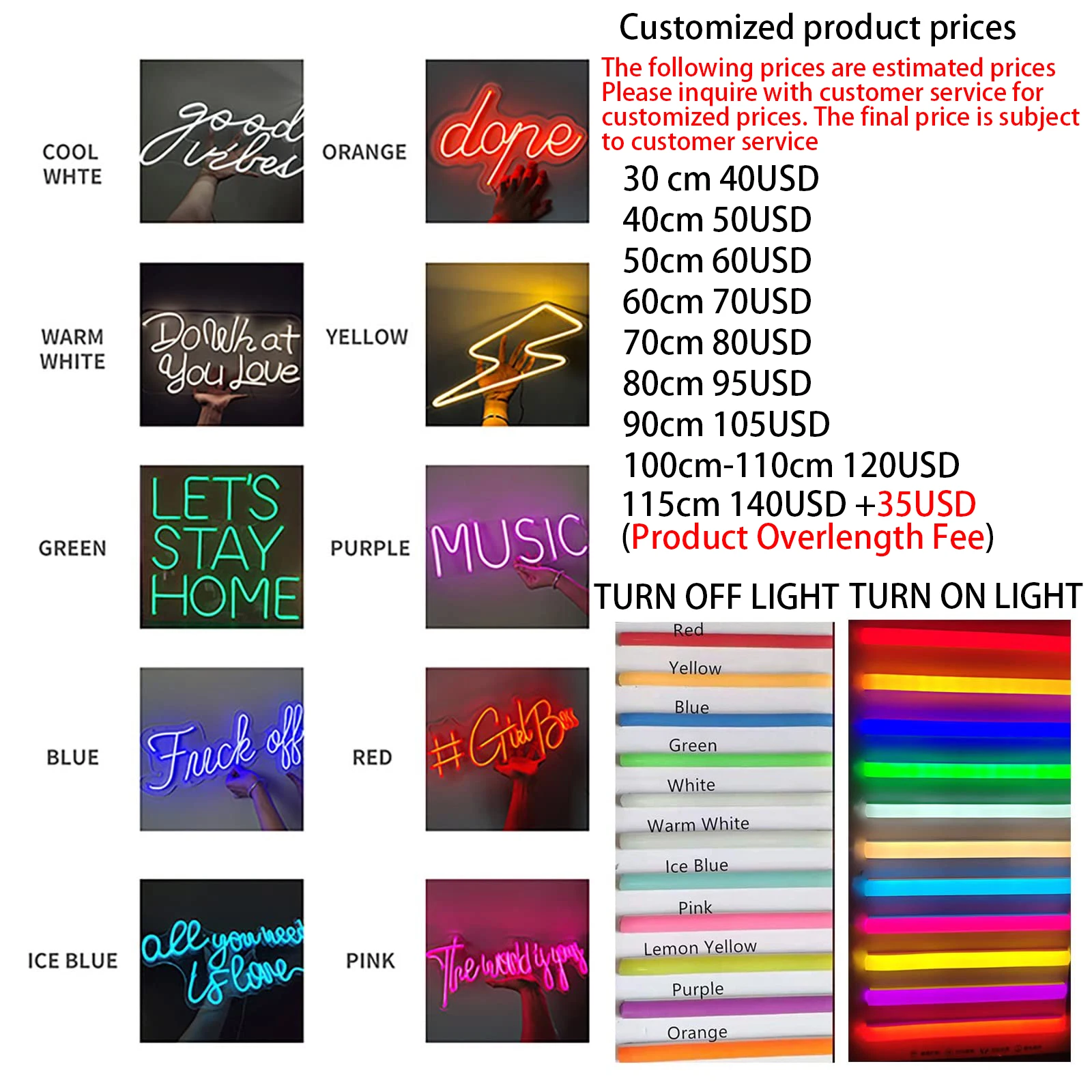 Custom LED Neon Signs, Personalised Neon Lights Sign for Bedroom Wedding Birthday Party Home Wall Décor Salon Neon Light Sign