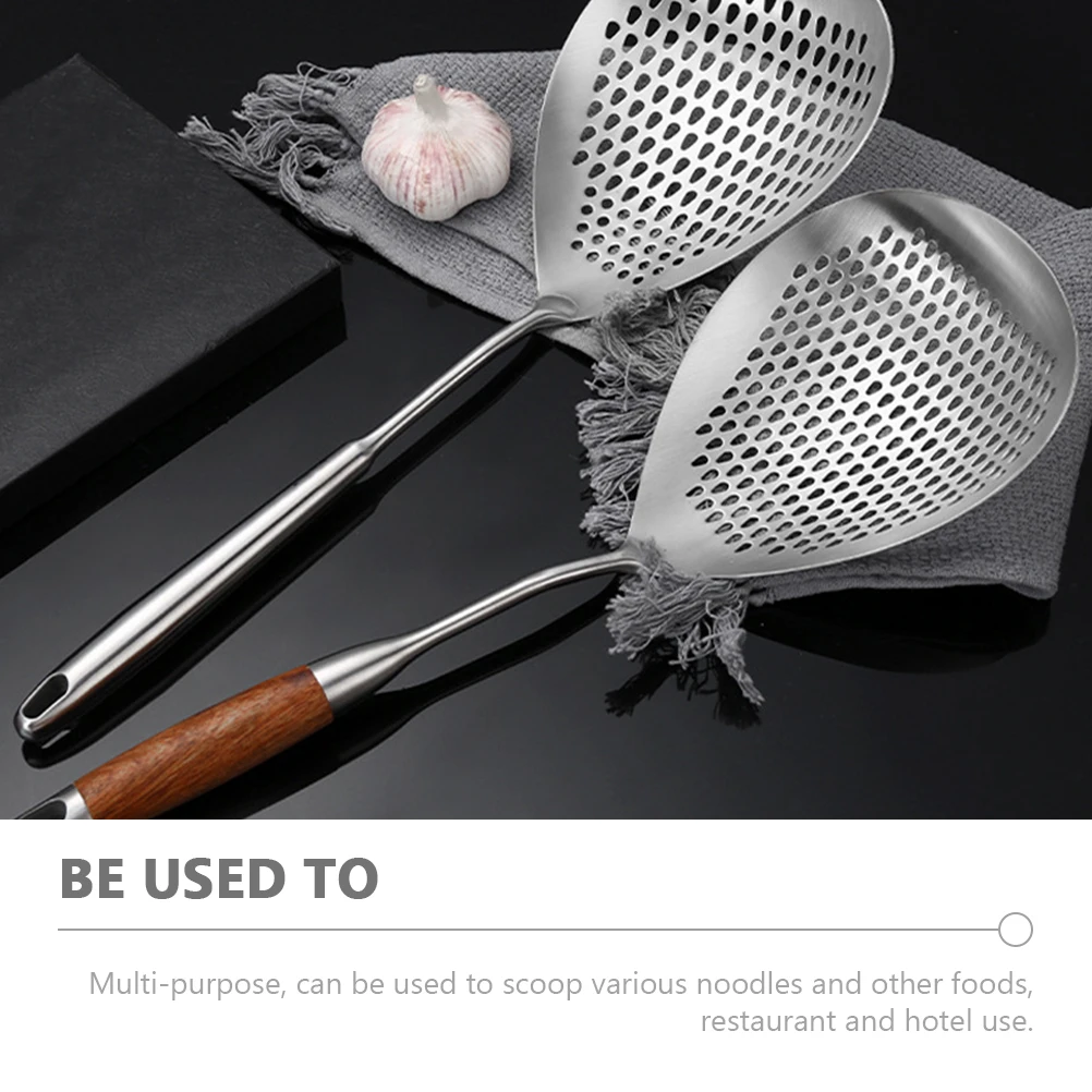 

1pc Stainless Steel Colander Slotted Spoon Strainer Pasta Noodle Kitchen Cooking Spoon Large Capacity Draining Ladle Skimmer