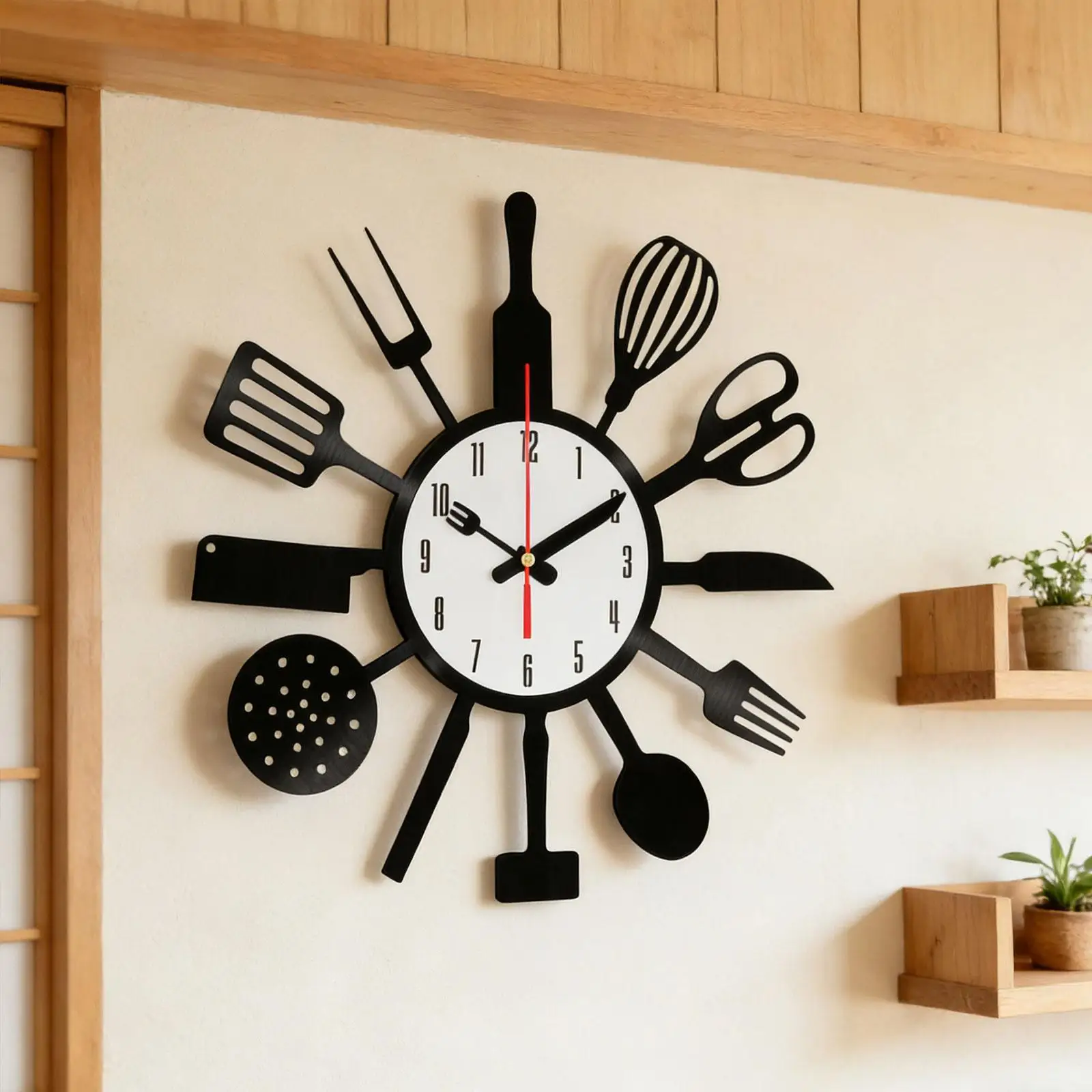 Kitchen Wall Clock Decorative Cutlery Wall Clock for Nice Gifts Coffee Shop Dining Room Bedroom Decoration