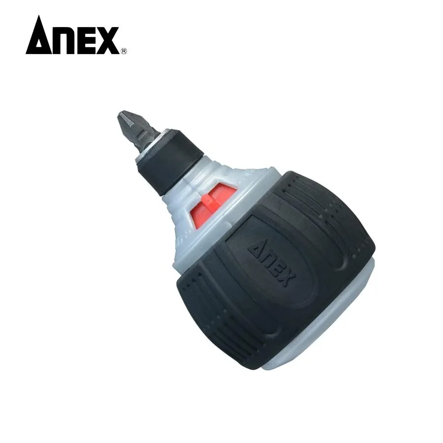 ANEX 1/4" Ratchet Screwdriver with Strong Magnetic Double-ended Screwdriver Bit PH2/SL6, Ball Handle Tool NO.397-H/397-D/307-D view 3