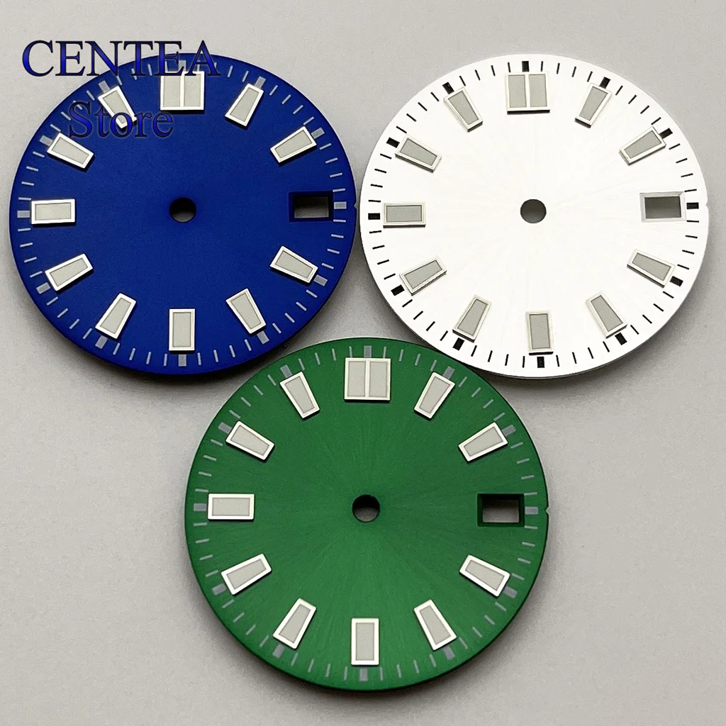 RICHUS 28,5 мм, черный, синий, зеленый, серебристо-серый, стерильный циферблат часов, светящийся, подходит для механизма NH34 NH35, заводная головка в виде часов 3/3,8/4,2 ﻿