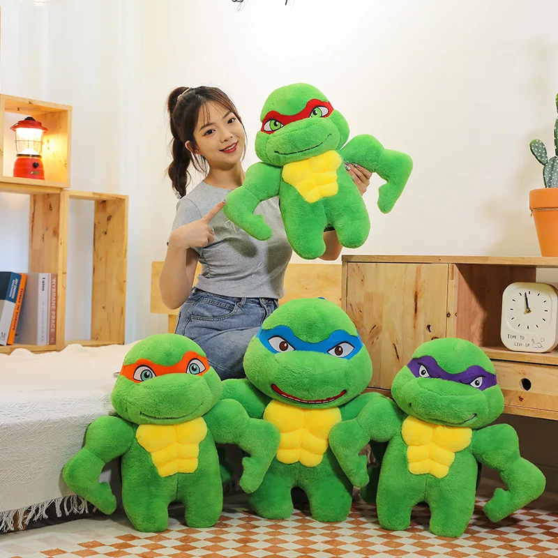 Juguetes de Peluche Kawaii de Anime de 30/60 cm, Tortugas Ninja Mutantes, Lindos Muñecos de Dibujos Animados de Donatello, Rafael y Leonardo, Regalos de Navidad y Cumpleaños