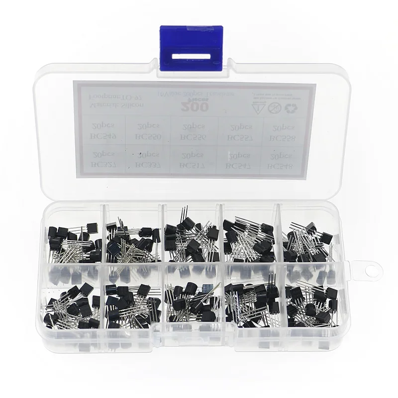 200pcs 10Values TO-92 Transistor Assortment Kit set BC327 BC337 BC517 BC547 BC548 BC549 BC550 BC556 BC557 BC558 Value Each 20pcs