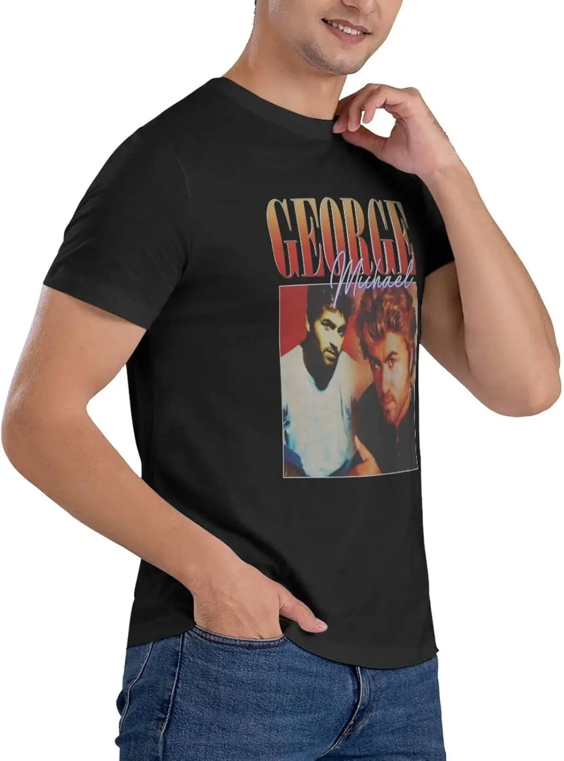 Camiseta masculina verão casual camiseta algodão gola redonda camisas de manga curta