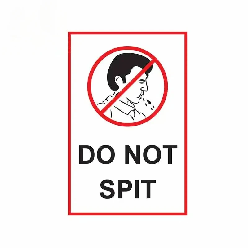 

13X8.4cm Do Not Spit Sign Sticker Vinyl Car Stickers Funny Warning Labels for Public Areas Waterproof Accessories PVC KK