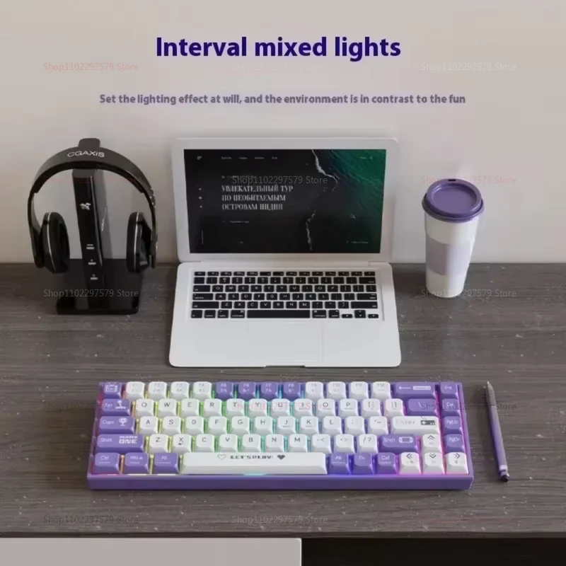 AK680 لوحة مفاتيح الألعاب الميكانيكية السلكية الساخنة مبادلة 68 مفتاح مريح E-Sport Office Type-C ملحقات الكمبيوتر المحمول اللاعبين والمحترفين