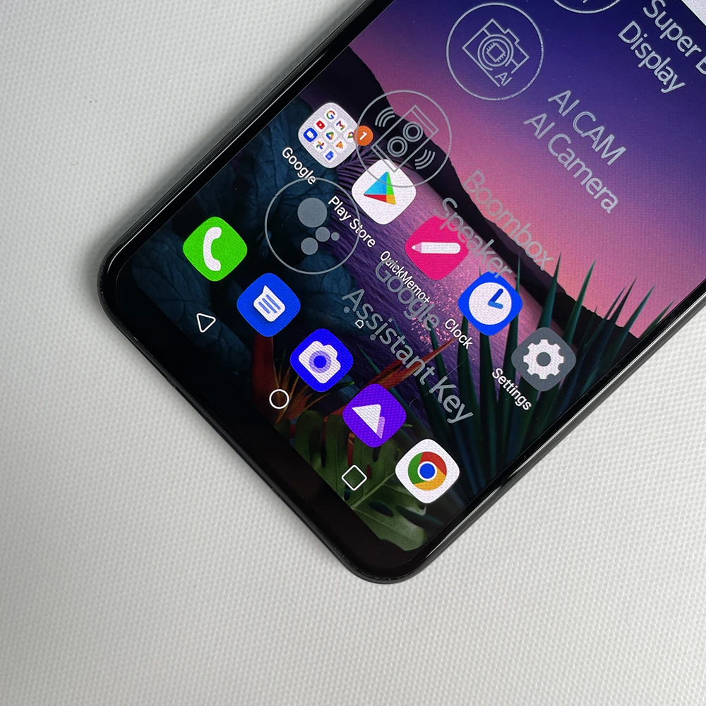 هاتف LG G8S G810EAW 4G الأصلي NFC 6GB + 128GB بصمة الإصبع 12MP + 13MP + 8MP 6.21 ''Snapdragon855 OctaCore هاتف ذكي يعمل بنظام أندرويد