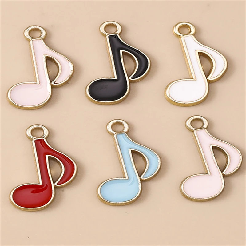 20 Stück niedliche, gemischte Emaille-Anhänger in Form von Musiknoten und Gitarren für die Schmuckherstellung, Ohrringe, Anhänger, Halsketten, Armbänder, DIY-Bastelarbeiten und Accessoires. – Detail 13
