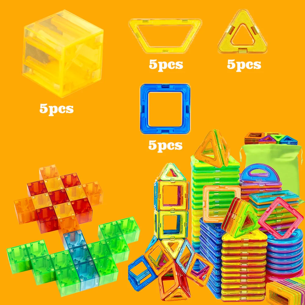 ألعاب مغناطيسية ذاتية الصنع، بلاط مغناطيسي شفاف للأطفال، مكعبات بناء، هدايا مثالية للأطفال، ألعاب تعليمية