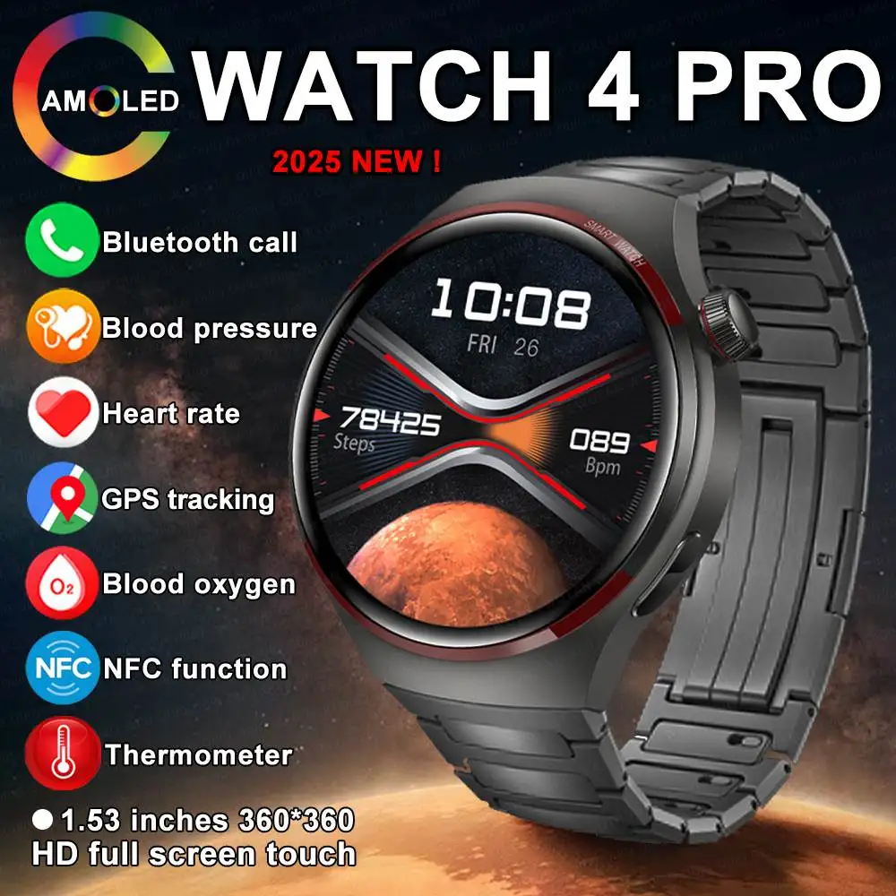 WATCH 4 PRO Smart Watch Men Space Exploration Edition Bluetooth Call GPS NFC Heart Rate Sports Smart Watch 2025 New For HUAWEI