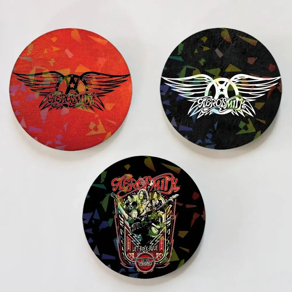 Rockband A-Aerosmith Rundes Abzeichen für Rucksack-Zubehör Laser-Reversnadeln Schmuckgeschenke