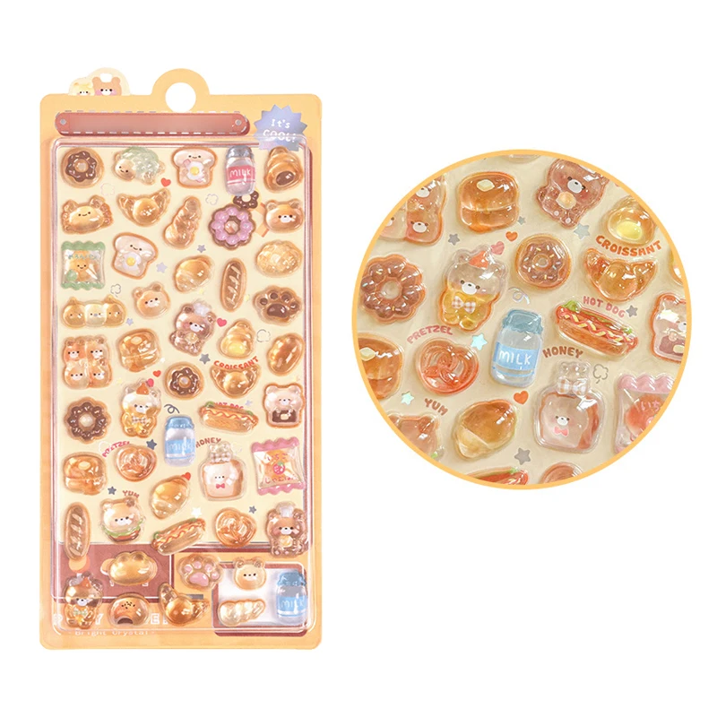 1 ورقة/مجموعة لطيف الحيوان ثلاثية الأبعاد الكرتون الإغاثة ملصق الدب القط جرو الفرخ القرطاسية ملصق فئة المدرسة مكافأة هدية الديكور ZYF