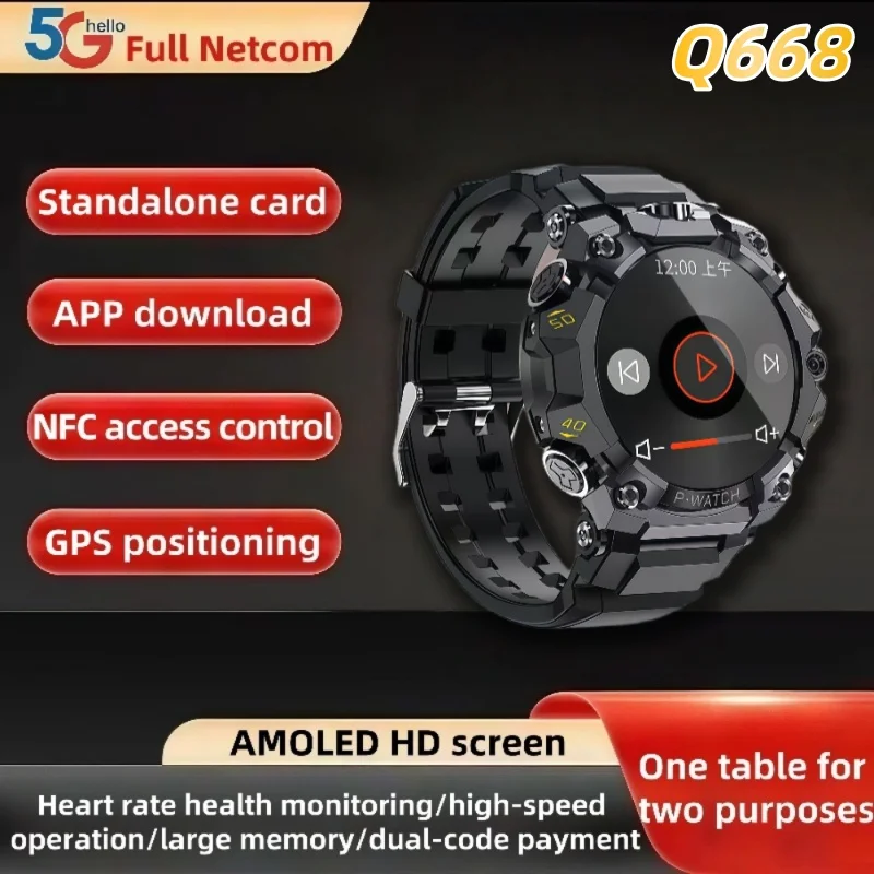 

Q668 Smart Watch Android 4G LTE Smartwatch IP68 waterproof GPS WIFI Multi sport mode Download AppsSmart watch