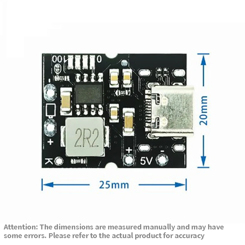 Type-C USB 5V 2A Boost Converter Step-Up Power Module Lithium Battery Charging Protection Board compatible with 4.2V Weldable