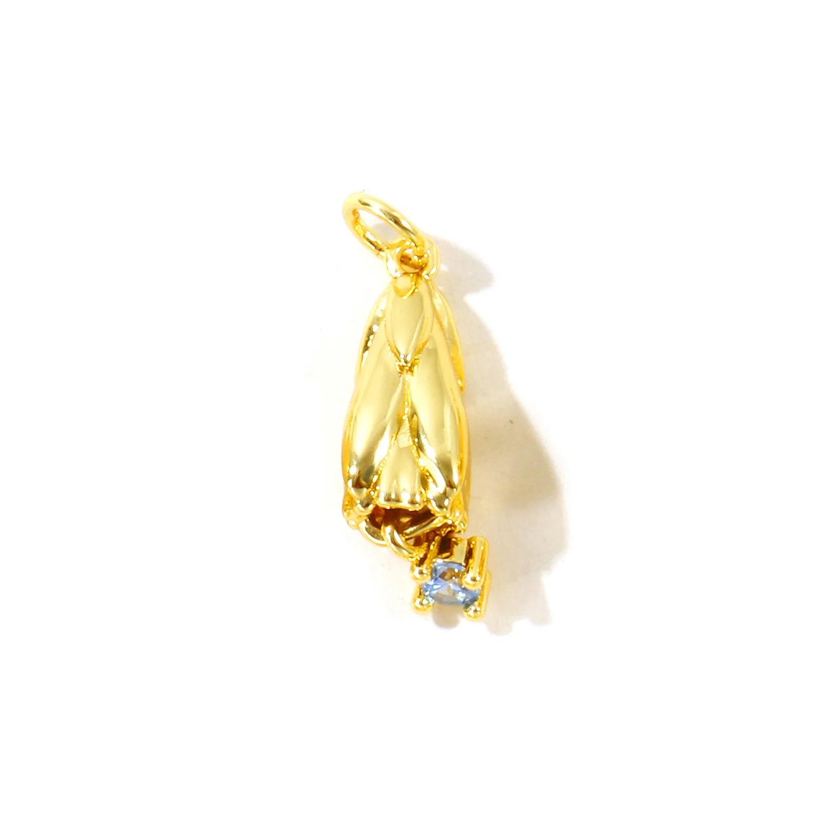 2 Stück Zirkonia-Geburtsmonatsblumen-Anhänger, 18K vergoldetes Messing, für DIY-Halsketten-Schmuckherstellung, Großhandel – Detail 9