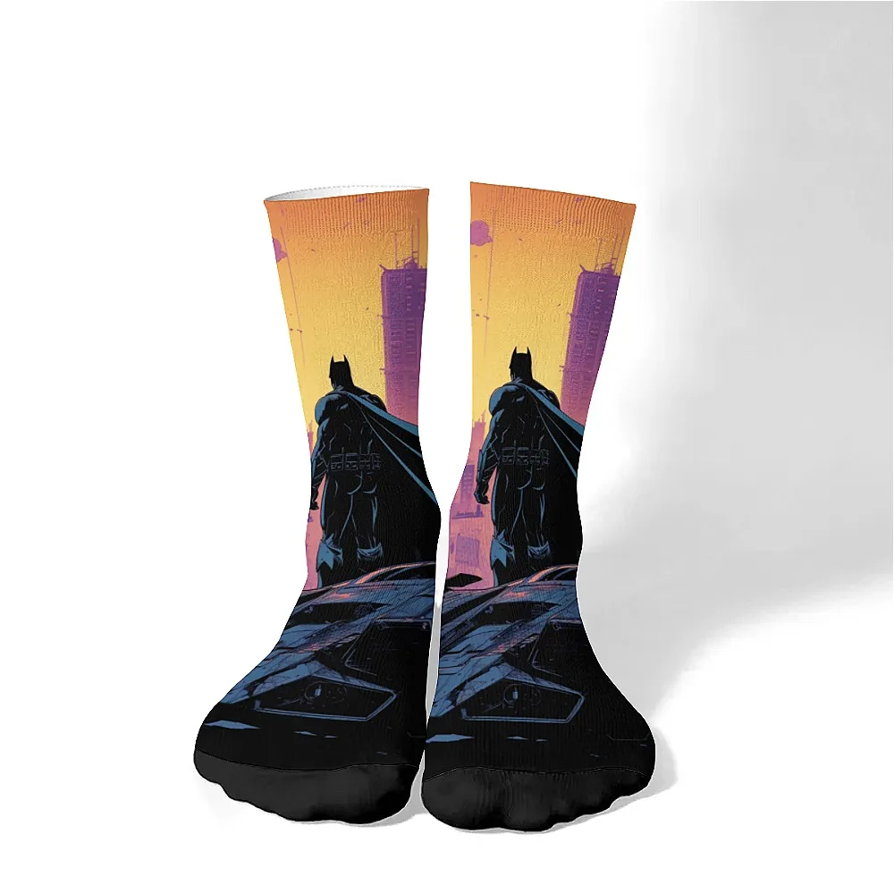 New and interesting men's socks, comic bat cartoon hero, street hip hop style, fashion, comfortable and breathable, ideal gift