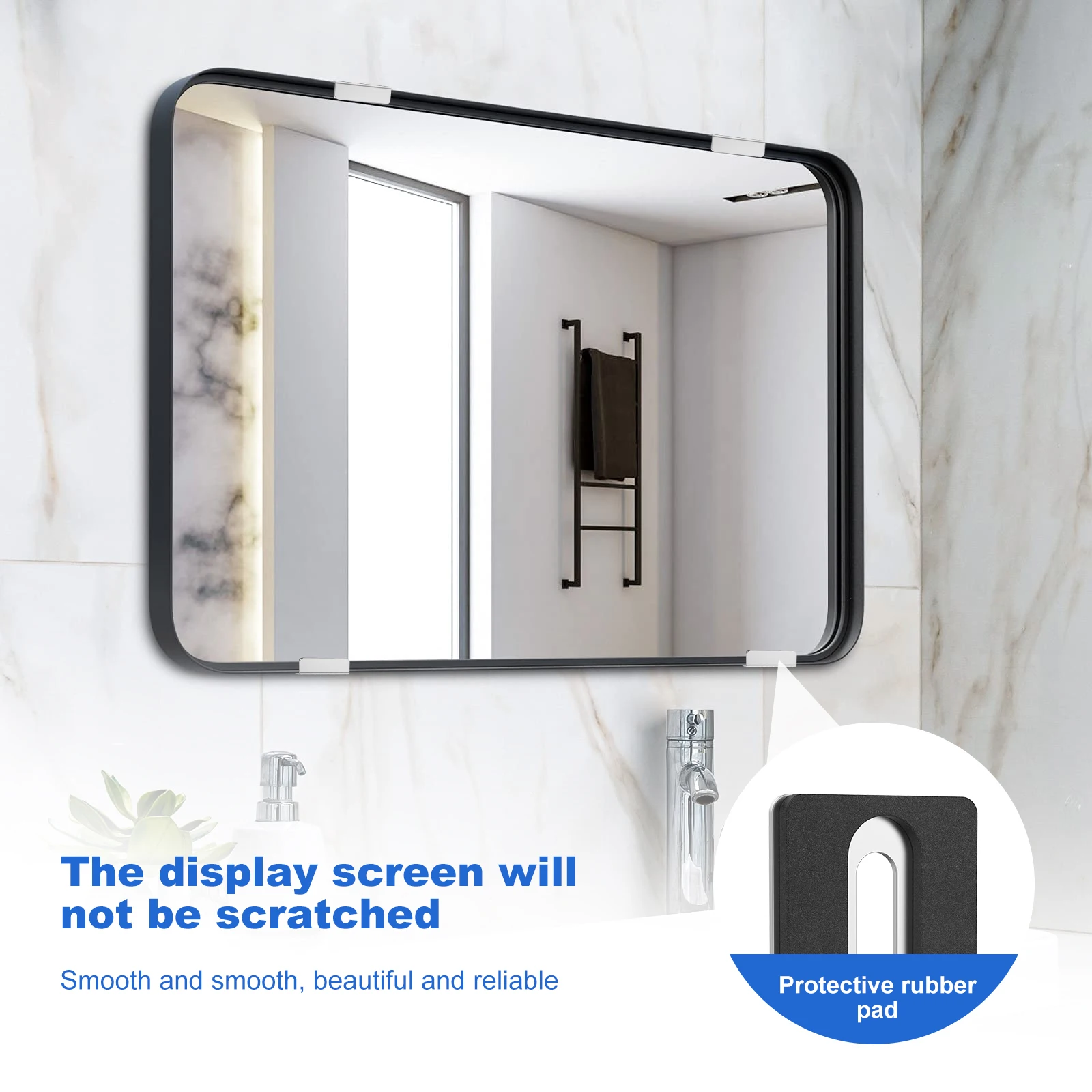 Support de miroir rectangulaire en forme de J, clips de miroir en acier allié avec vis, matériel de suspension à paillettes RapDuty, 12 pièces