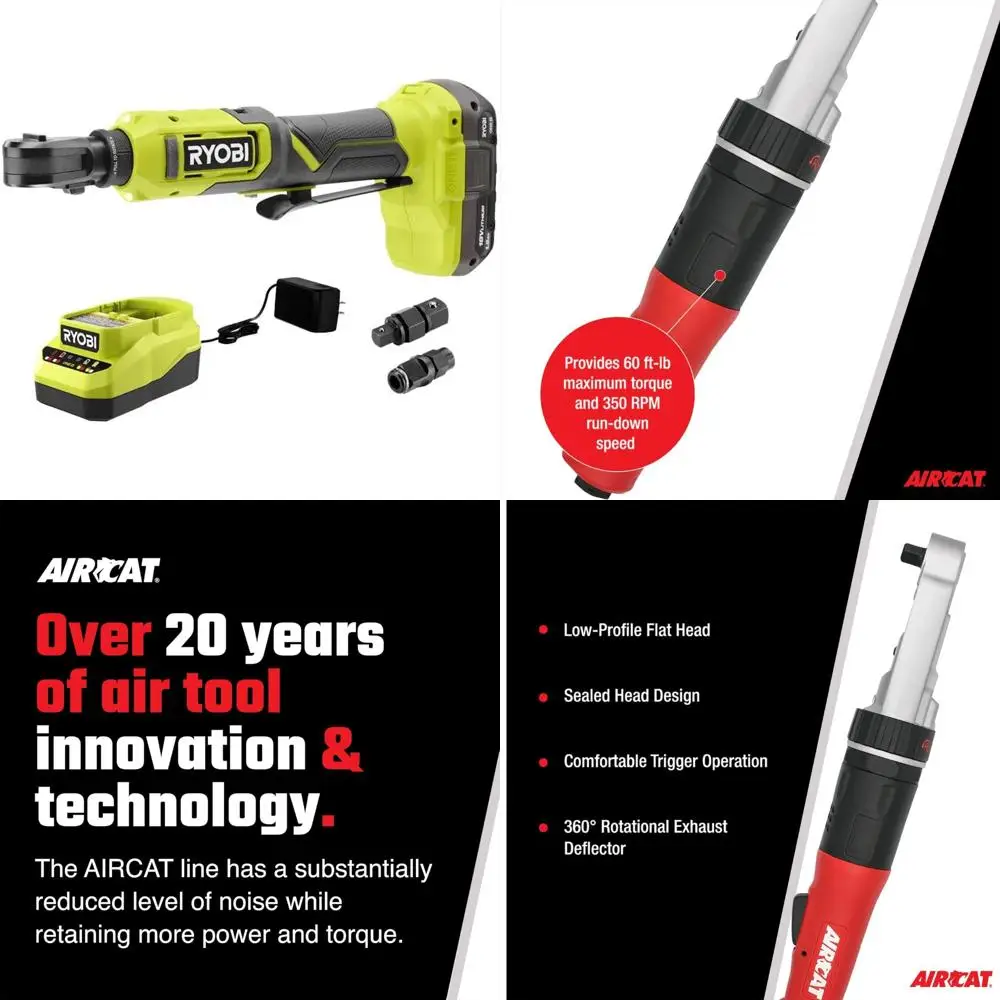 

Беспроводной комплект многоразмерной трещотки на 18 В с аккумулятором и зарядным устройством, зеленый, для универсального использования на инструментах