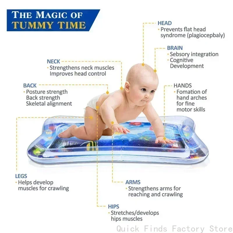 Baby Water Play Mat Inflatable Cushion PVC Infant Tummy Time Toddler Water Pad for Kids Early Education Developing Activity Toys view 5