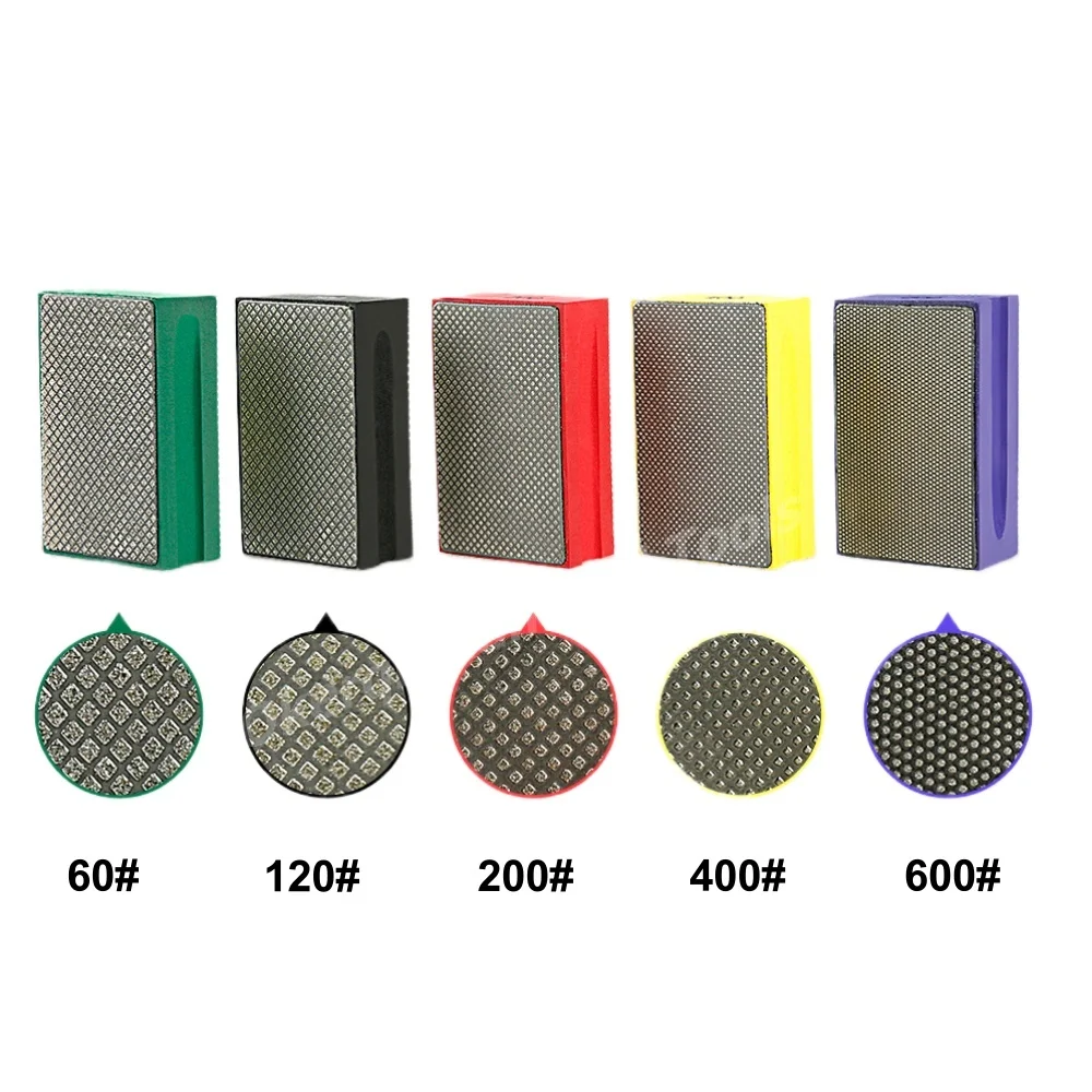 1/5 Stück Handpolierpad zum Schleifen und Polieren von Glas, Stein, Marmor, Keramikfliesen, Metall, 60-600 Körnung Schleifblock – Detail 4