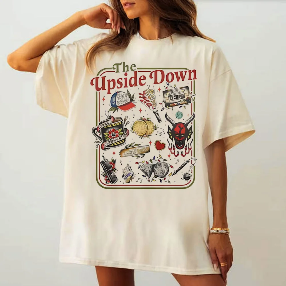 Demogorgon T-shirt Funny Women Men Hawkins Clipart Graphic Tee Demogorgon Shirts Trendy Gothic Tops