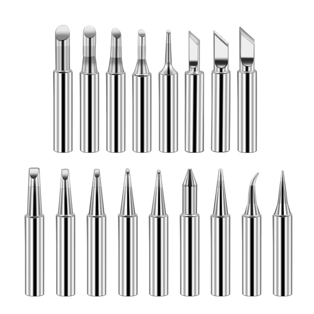 17Pcs Soldering Iron Tip Lead-free C/K/D/B/SI/I Tips Welding Head Replacement Parts For 936 Soldering Welding Equipment Parts