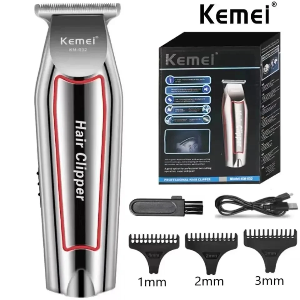 Kemei Hair Trimmer Electric Beard Trimmer For Men Hair Clipper Máquina de corte de cabelo HaircutGrooming Kit KM-032