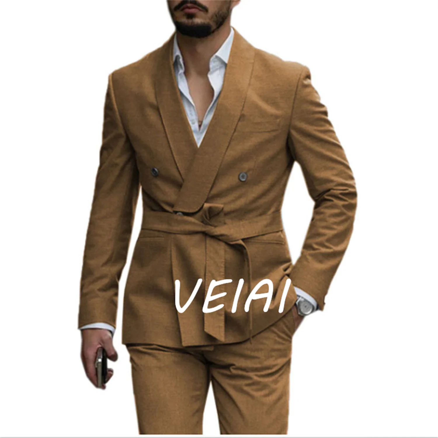 أطقم بليزر مخصصة بدلة صديقها رمادية لحفلات الزفاف ملابس رجالية فاخرة مزدوجة الصدر ملابس رسمية اجتماعية غير رسمية للأعمال #6