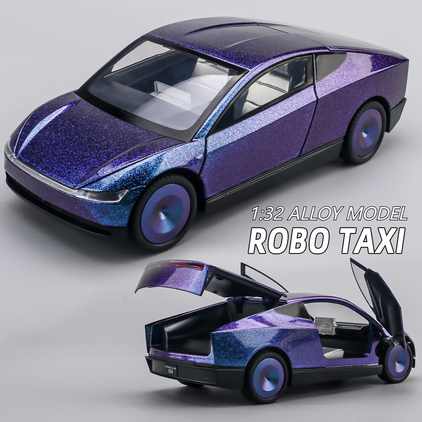 

1:32 Robotaxi Self-driving Alloy Car Model Diecasts Metal Toy Car Model Simulation Sound and Light Collection Childrens Gift