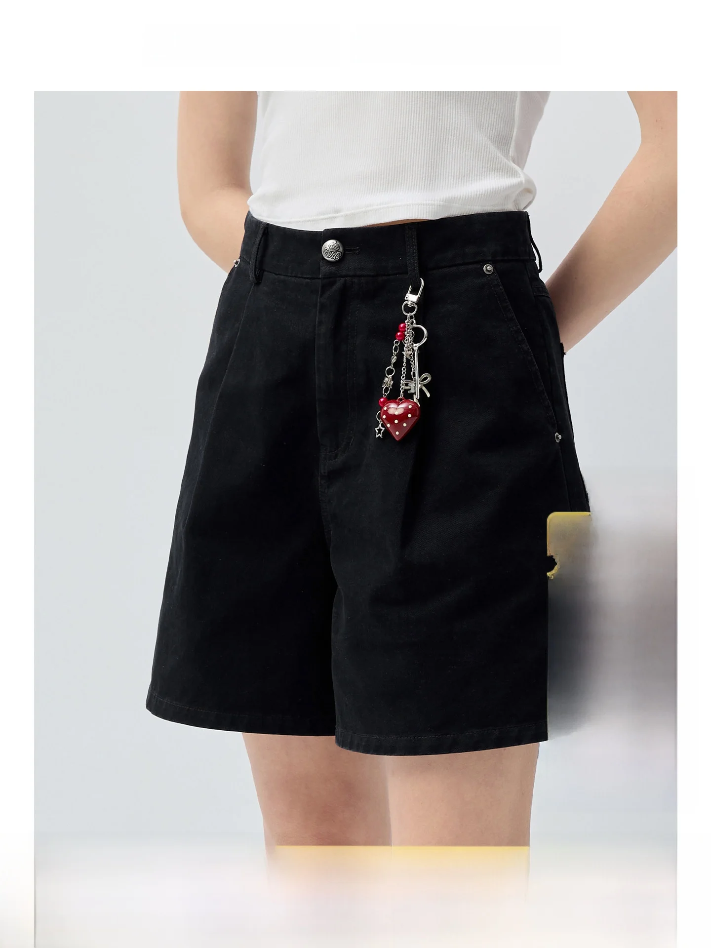 

High Waist A-Line Denim Shorts for plus Size Women Commute Casual Loose Fit Spring Summer New Style Micro Plump Pants