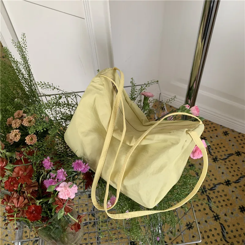 Women\'s Shoulder Double-Shoulder Strap Decorative Niche Korean Style Nylon Women\'s Bag Gentle Temperament Underarm Dumpling Bag