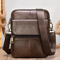 Casual Heren Tassen Lederen Kleine Schoudertas Voor Heren Heren Mannelijke Crossbody Tassen Zachte Koe Huid Messenger Bags Enkele Schoudertas