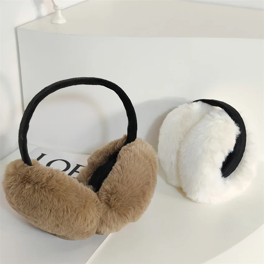 Foldable Earmuffs Stylish Plush Ear Warmers Women Ear Muffs Foldable Winter Earmuffs For Fishing Cycling Winter