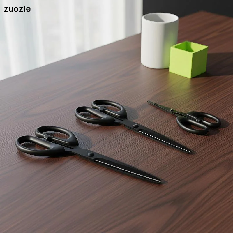 High Hardness Black Blade Scissors Anti-rust Anti-stick Sharp Durable Multipurpose Home Office Craft Sewing Paper Fabric Shears