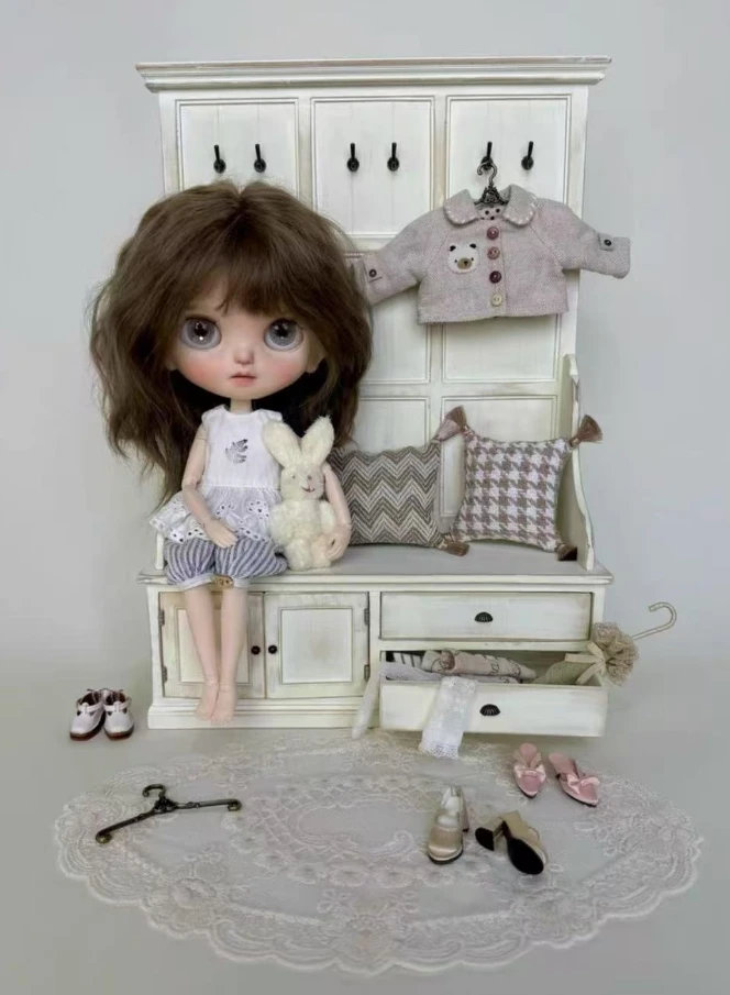 Miniature Dollhouse Furniture Miniature Bookcase French Cupboard Sideboard Cabinet Display Case New Diy Miniature Dollhouse
