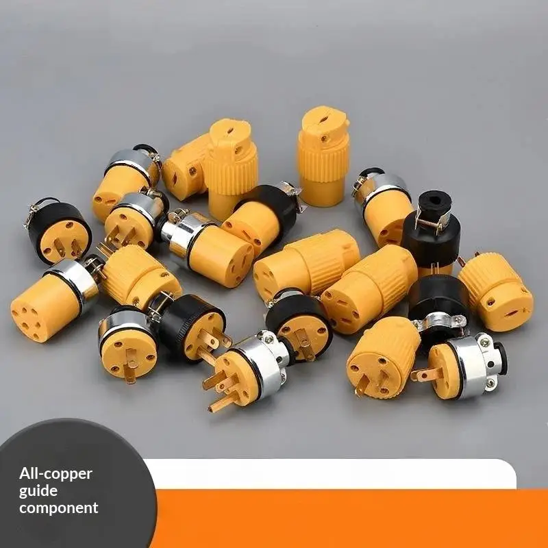 1 Pc Detachable Assembly In-line Power Cord Plug 125V American 15A NEMA 1-15P 5-15P US Industry Waterproof Wiring Plug Connector