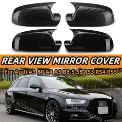 Cubierta de espejo retrovisor lateral de carbono para Audi A4 S4 RS4 B8.5 A5 S5 2011-2015 agregar tapa de espejo retrovisor lateral accesorios de coche