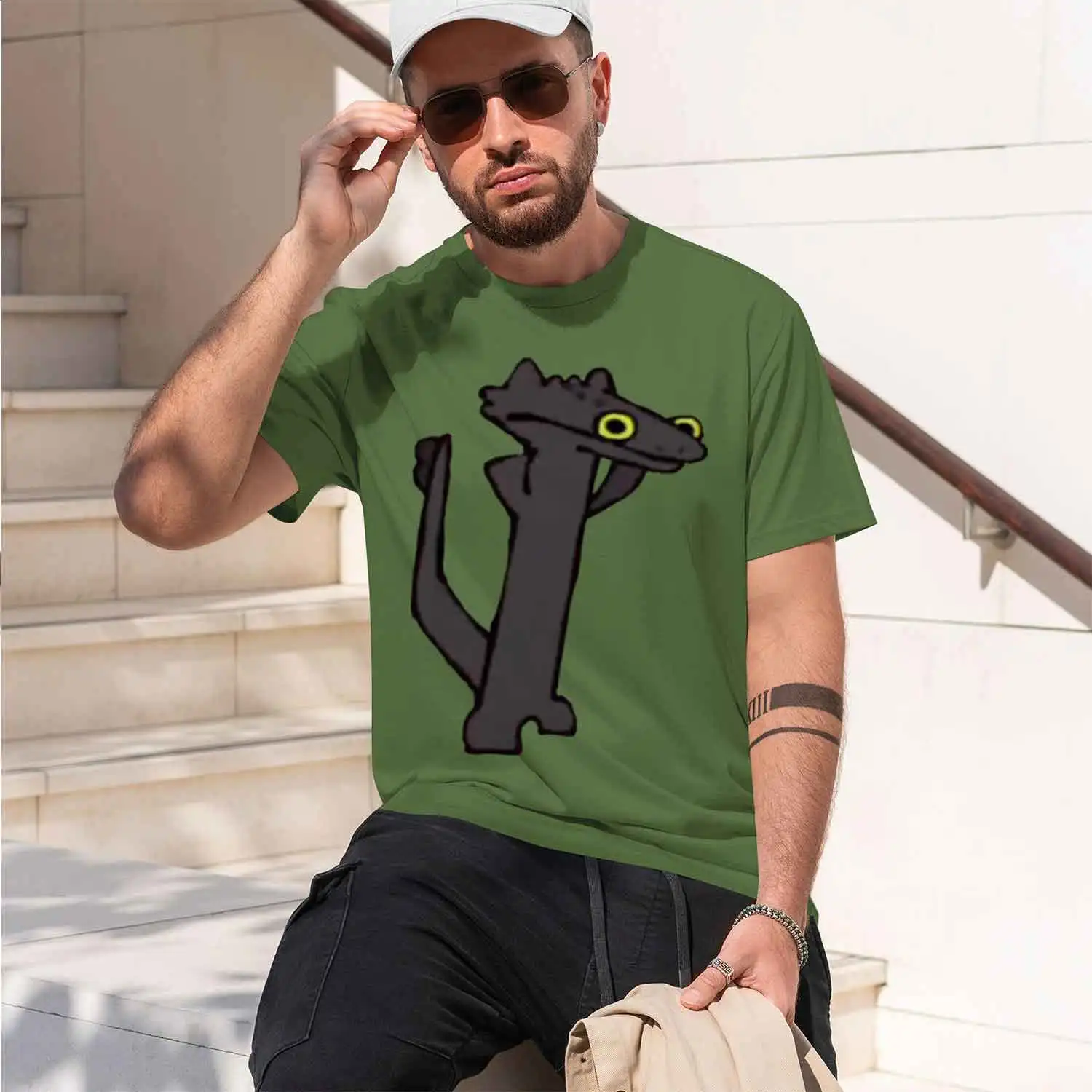 Funny Toothl eam agon Kawaii Sticker 2026 New Model Men’s Short-sleeve crewneck T-Shirt Classic Casual Multiple Colors and Sizes view 5